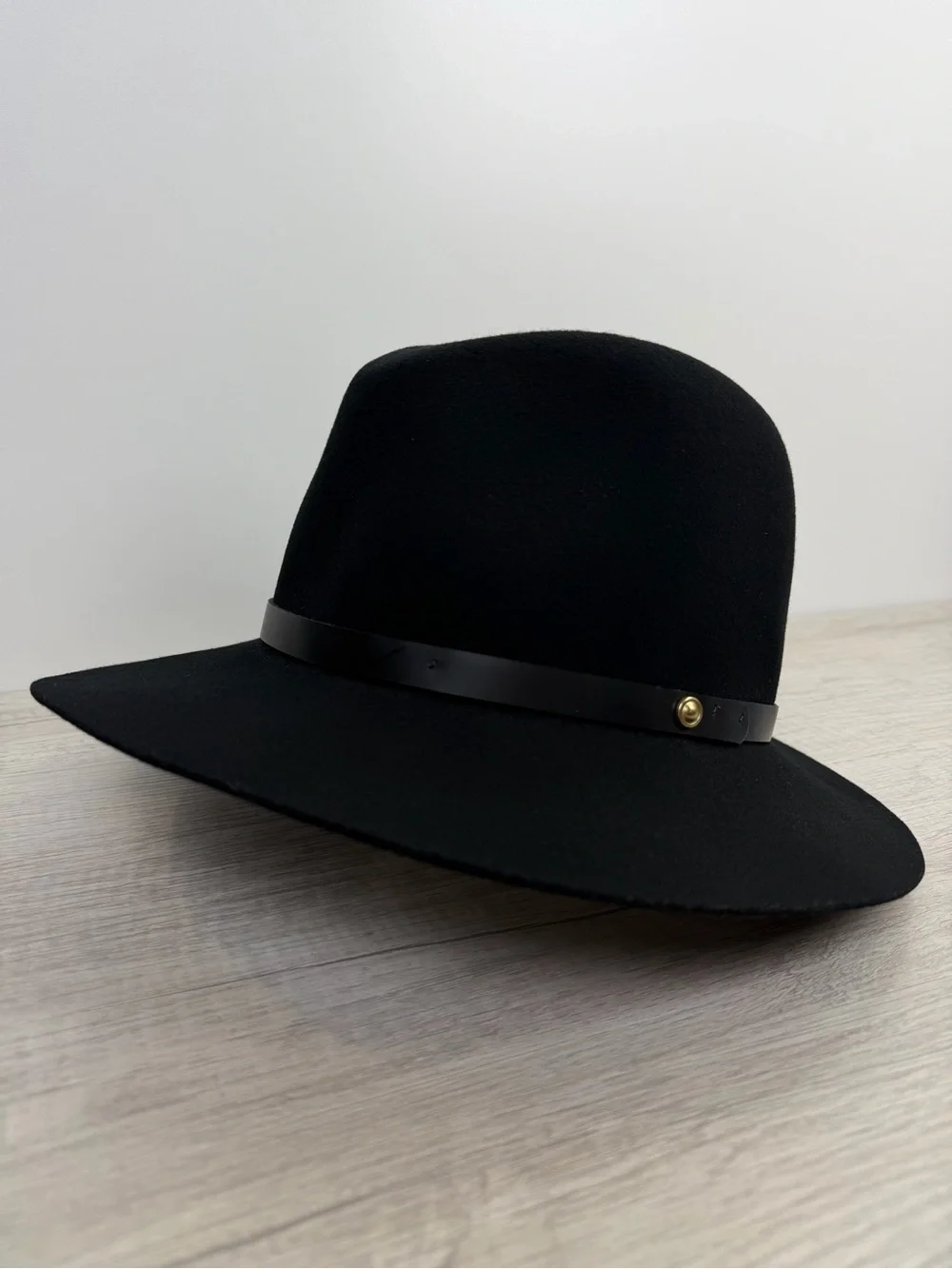 Rag & Bone Floppy Brim Wool Fedora Hat – Black